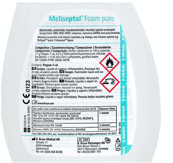 B. Braun Meliseptol Foam pure, Desinfektionsschaum, 750 ml