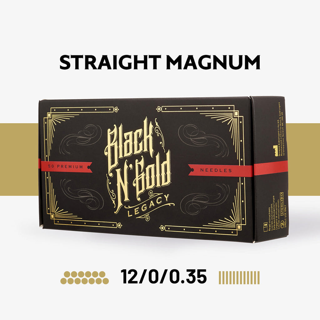 Black n' Gold Legacy - Magnum Tattoo Needles (12/0.35) - Super Sale