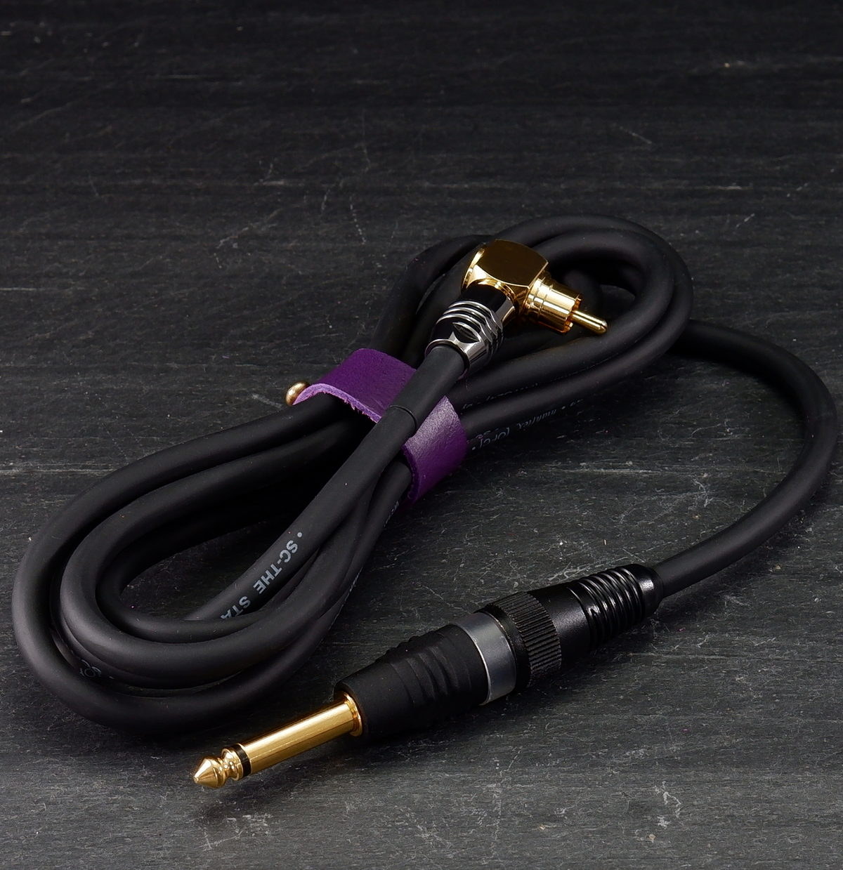 Hard Craft RCA-Kabel Heavy Duty gewinkelt, grau, vergoldet