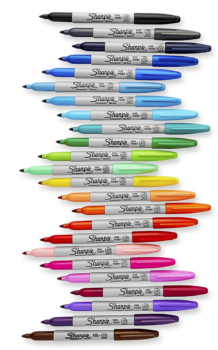 SHARPIE Permanent Marker | Marker Stifte mit feiner Spitze | 80s Glam Farben | 24 Stück Market Set