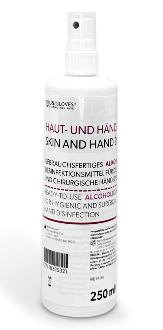 Haut- und Händedesinfektion, 250, 500 oder 5000 ml