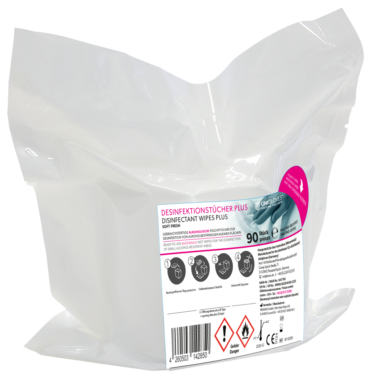 Desinfektionstücher Plus-Soft, Lemon Fresh, Nachfüllbeutel
