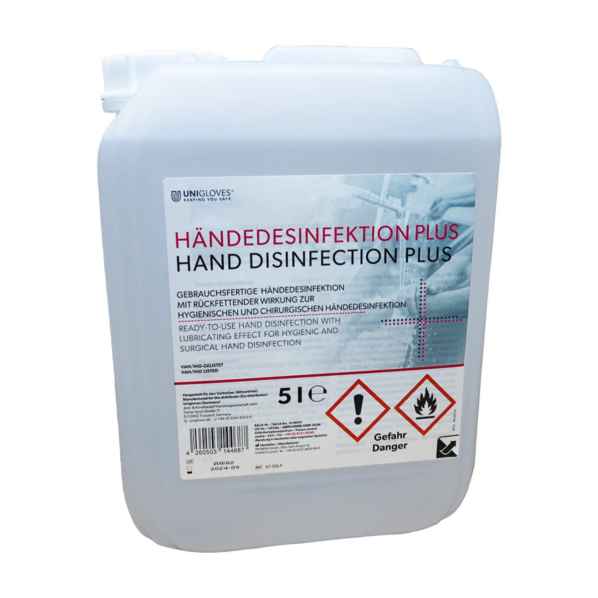 Haut- und Händedesinfektion, 250, 500 oder 5000 ml